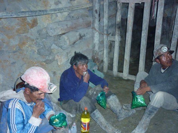 More miners, getting drunk and eating coca leaves