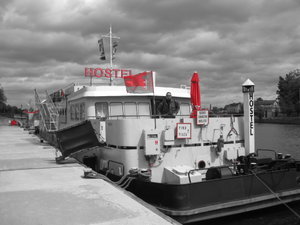 Hostel on a barge.