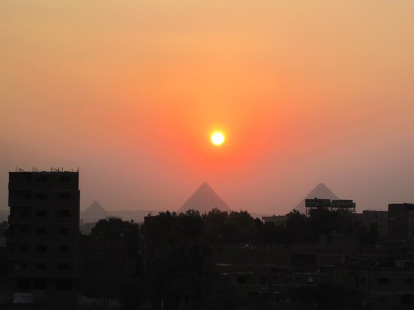 First sight of the Pyramids