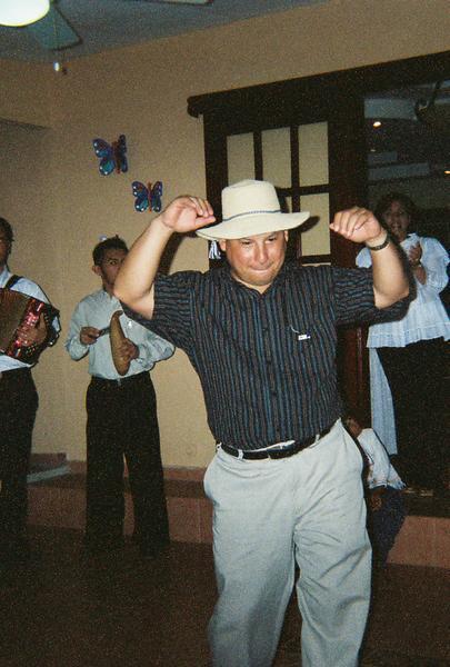 The host showing his moves