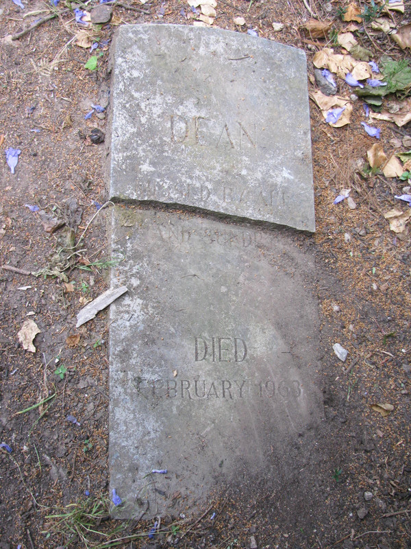 Dean's gravestone
