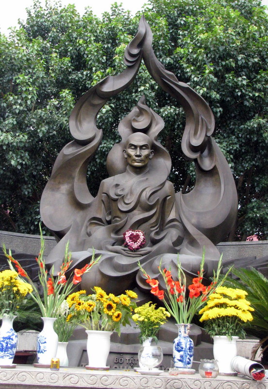 Burning monk statue