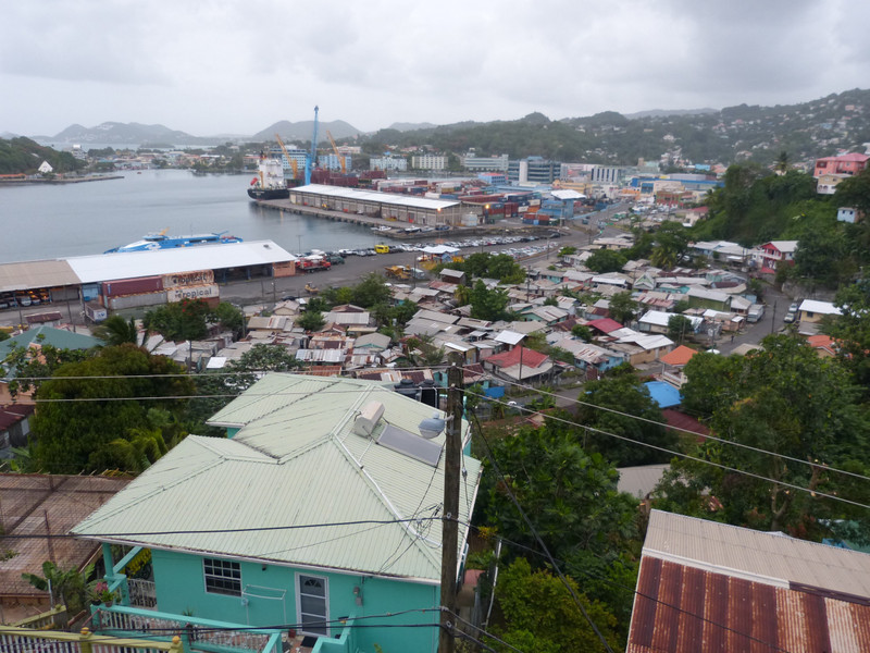 View of Castries ferry terminal from my place