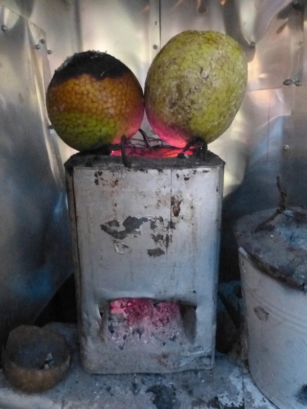 Breadfruit roasting