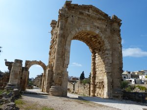 Triumphal arch at Al-Bass archaeological site