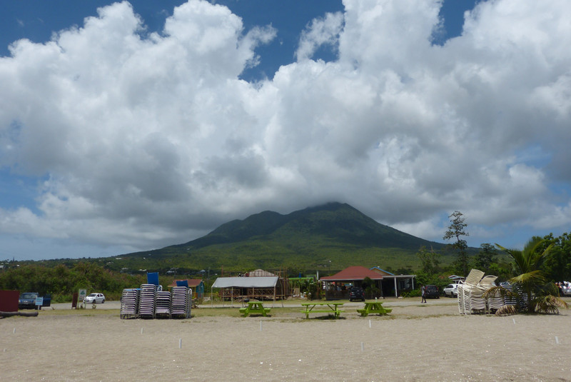 Pinney's beach view of Mt Nevis
