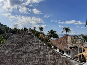 View of the bungalows from a villa
