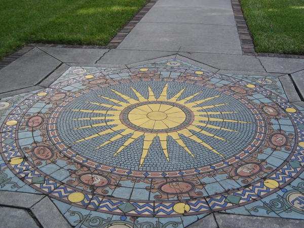 Mosaic on walk to Mansion