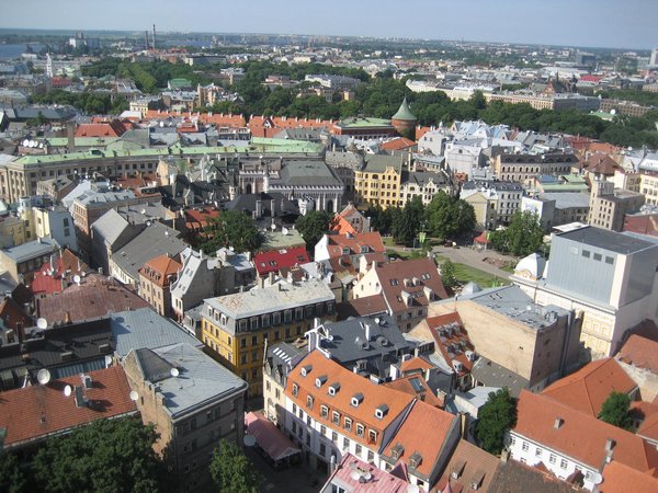 Riga view from church tower