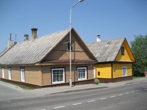 Wooden houses in Trakai