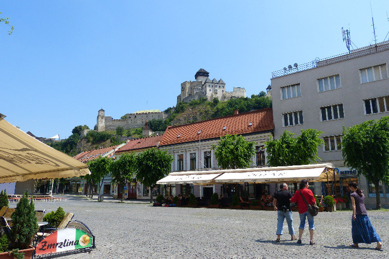 Trencin castle, from town
