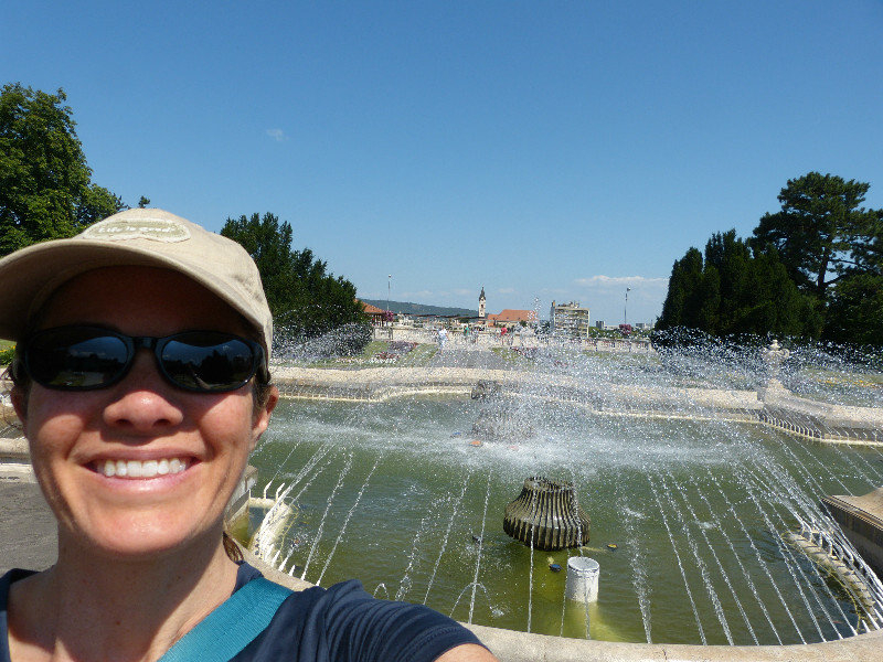 Me with fountain in front of castle