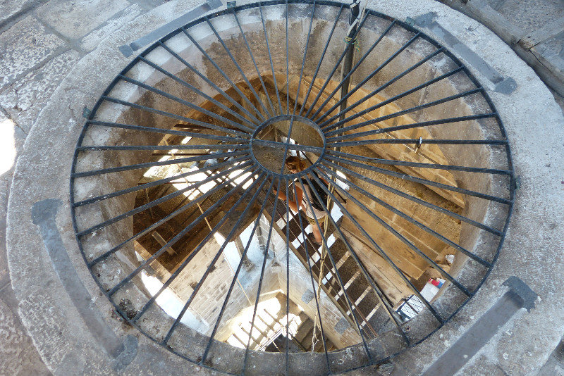 A look into the stairwell of the tower