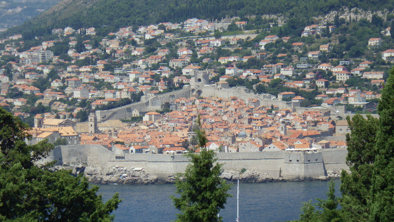 View of Dubrovnik old town from fort