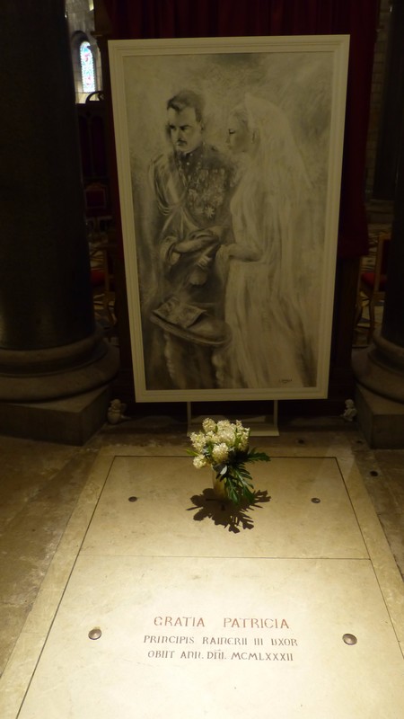 Princess Grace's grave in the cathedral
