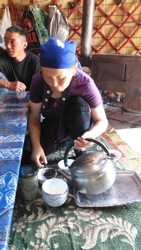 Making chai (tea)