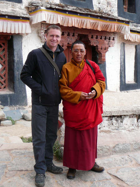 Brian with a monk at Potala