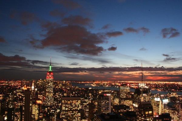 The Empire State Building at sunset