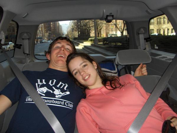 Tom and Melissa in our hire car