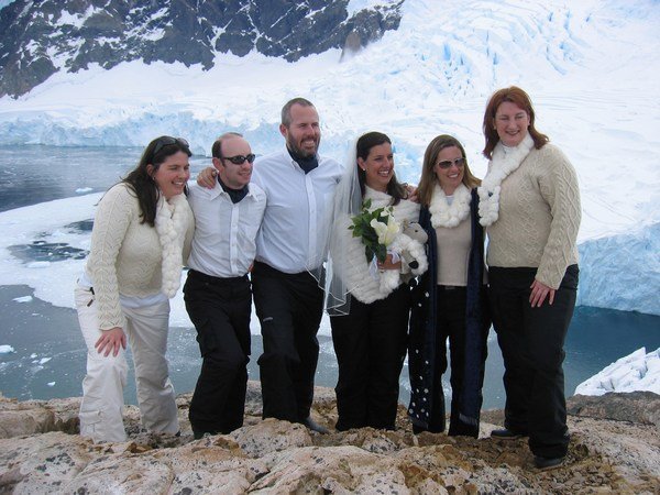Wedding party atop the glacier