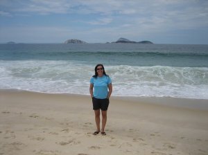 Katie on Ipanema Beach