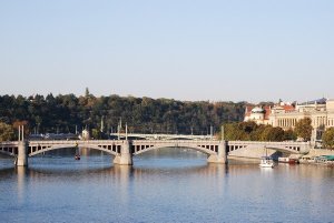 Many bridges span the Vltava River