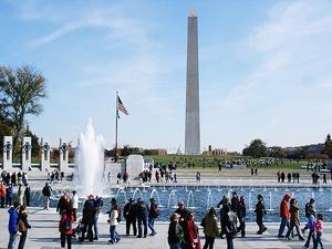 View of WW11 Monument and the Washington Monument, Washington DC