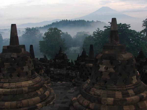Borobudur Temple at 6am.