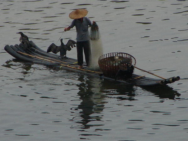 Fishing on the Li River near Yangshuo