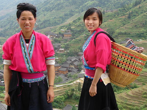 Yao ethnic minority women at the Dragon's Backbone Rice Terraces