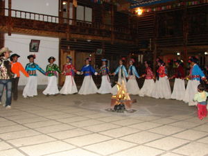 A Mosuo courtship dance put on for tourists