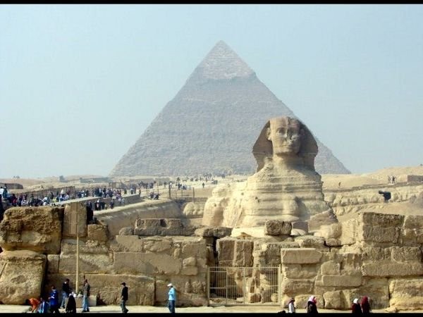 The Sphinx and Pyramid of Khafre at Giza
