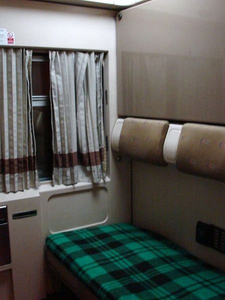 My cabin on the sleeping train from Cairo to Luxor.