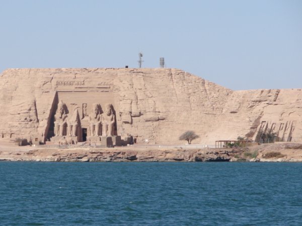 Abu Simbel seen from the ferry on Lake Nasser on the trip to Wadi Halfa