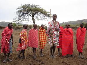Masai warriors dancing
