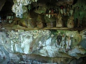 Hanging Coffins in a cave