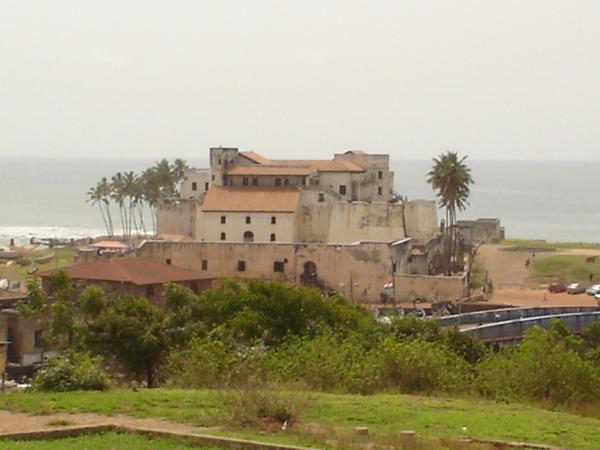 View of Elmina Castle from fort Jago
