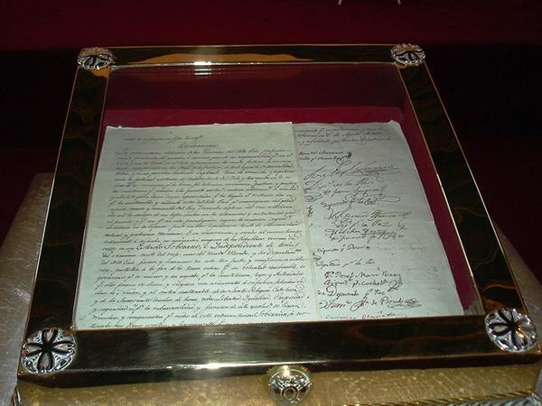 Declaration of independance in La Casa de la Libertad