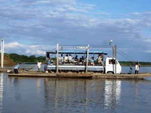 Ferry across an Amazon basin river