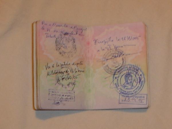 Immigration police stamps in my passport