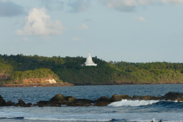 Stupa across bay