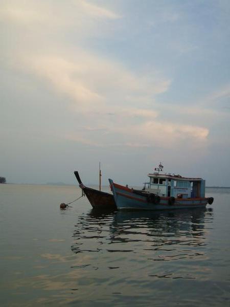 fishing trawlers near the village