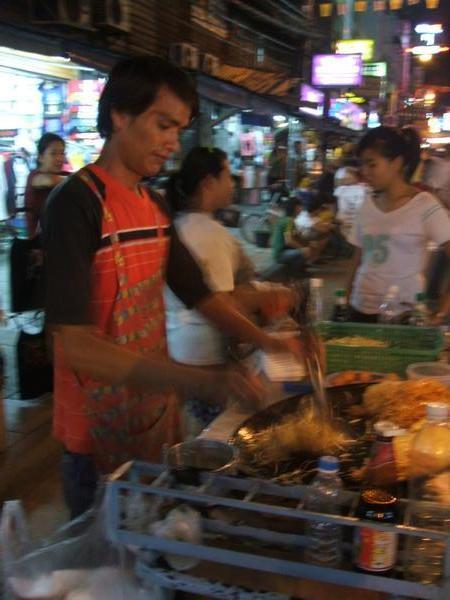 pad thai, street seller cooking up a storm