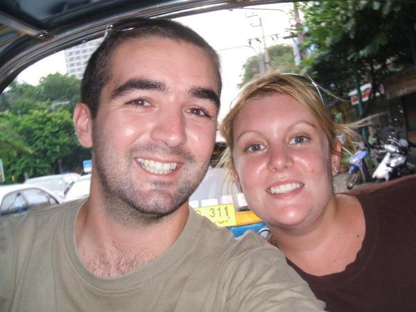 we got home, just, in the back of our first bangkok tuk tuk