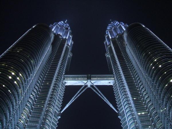 the towers at night