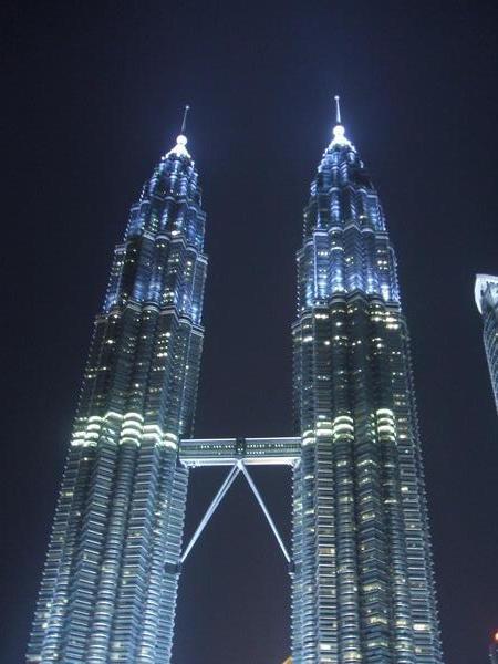 the towers at night