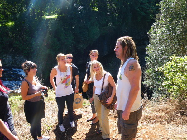 Group Talk at the waterfall