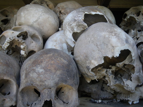 Skulls On Display At The Killing Fields
