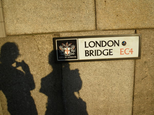 Me and Qing's Shadows On London Bridge