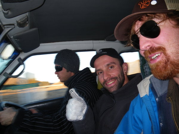 Me, Tomas, Raphael in The White Van en route to Methven, NZ